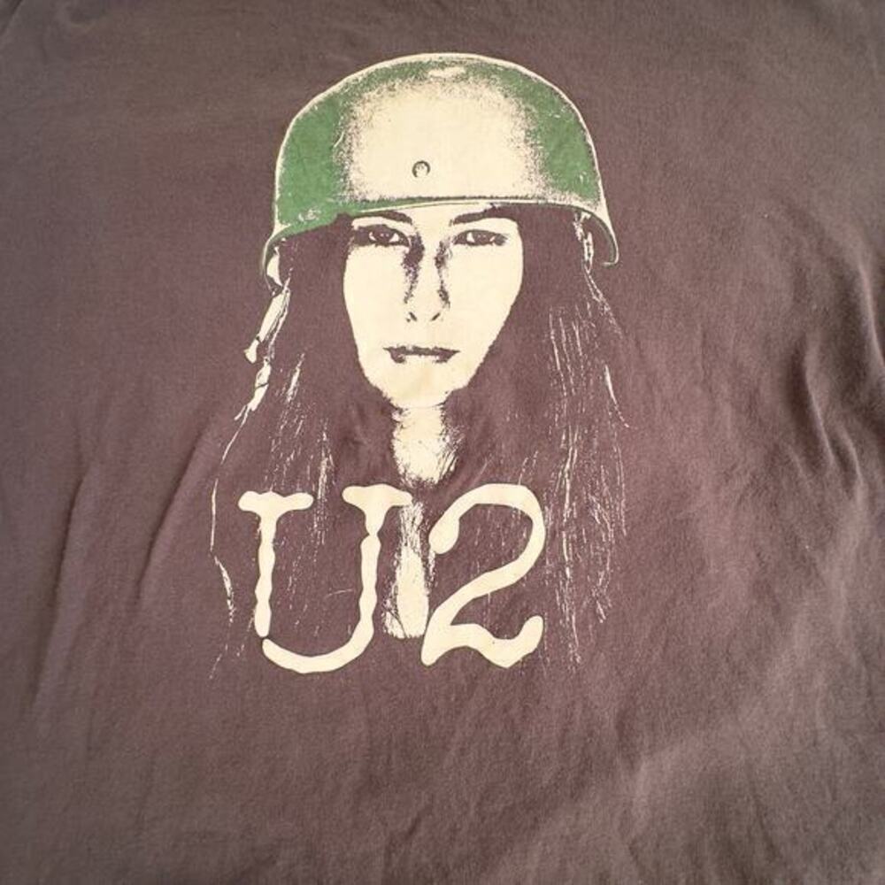 U2 Sian 2018 Tour Black 2XL T-Shirt Distressed Collar Authentic Music Rare Tee